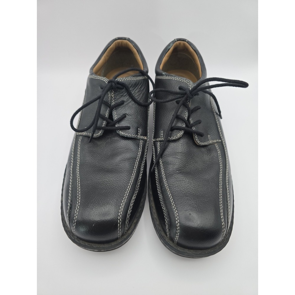 Dockers Men's Black Lace-Up Oxford Shoes – Pro-Style Top Stitch 12 M Leather